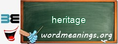 WordMeaning blackboard for heritage